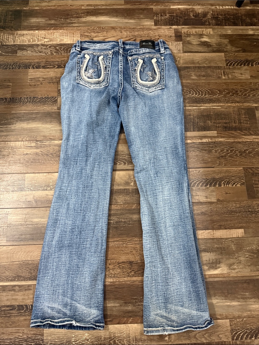 Miss Me Light Blue Women's Bootcut Jeans with Embroidered Pocket